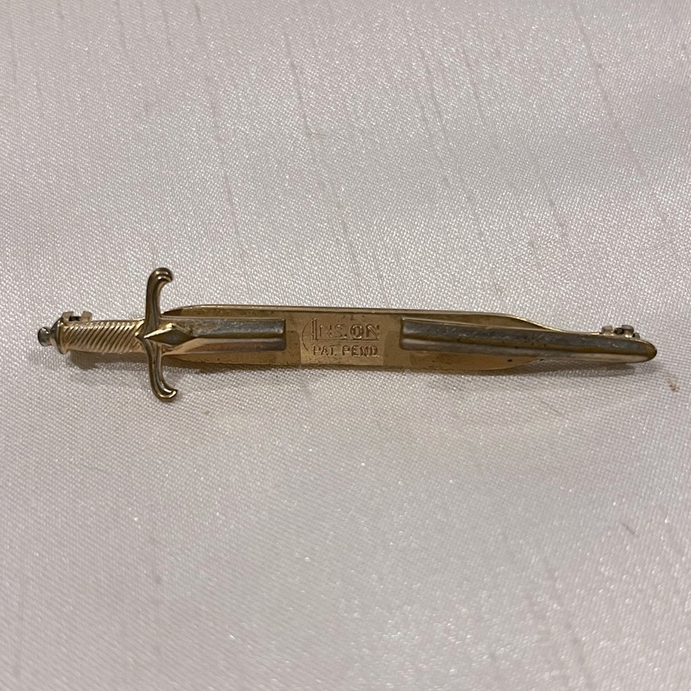 Vintage Sword Tie Bar, 30s Anson Deco Tie Clip